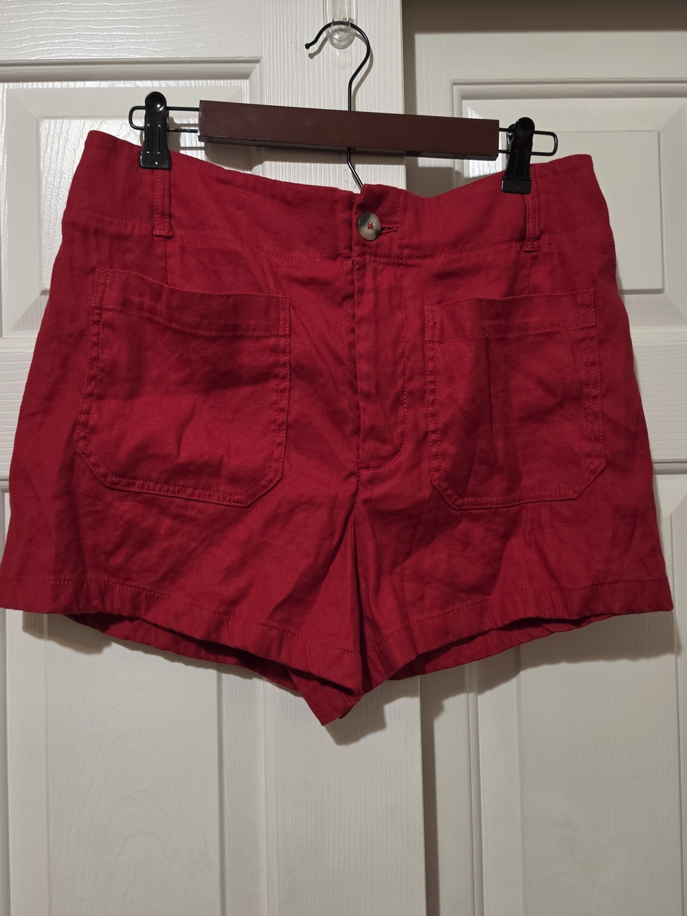 Anthropologie Red The Colette Linen Blend Shorts by Maeve, 31
